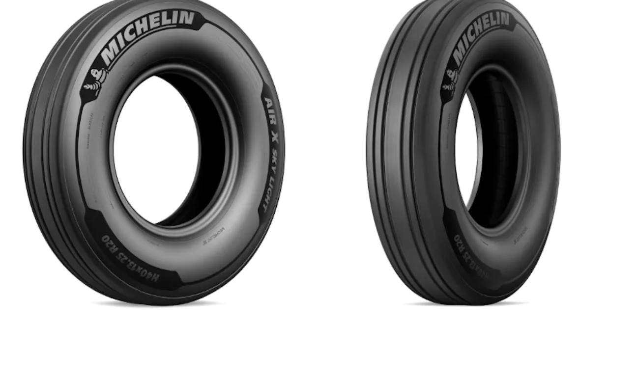 Two Michelin Air X Sky Light aircraft radial tyres